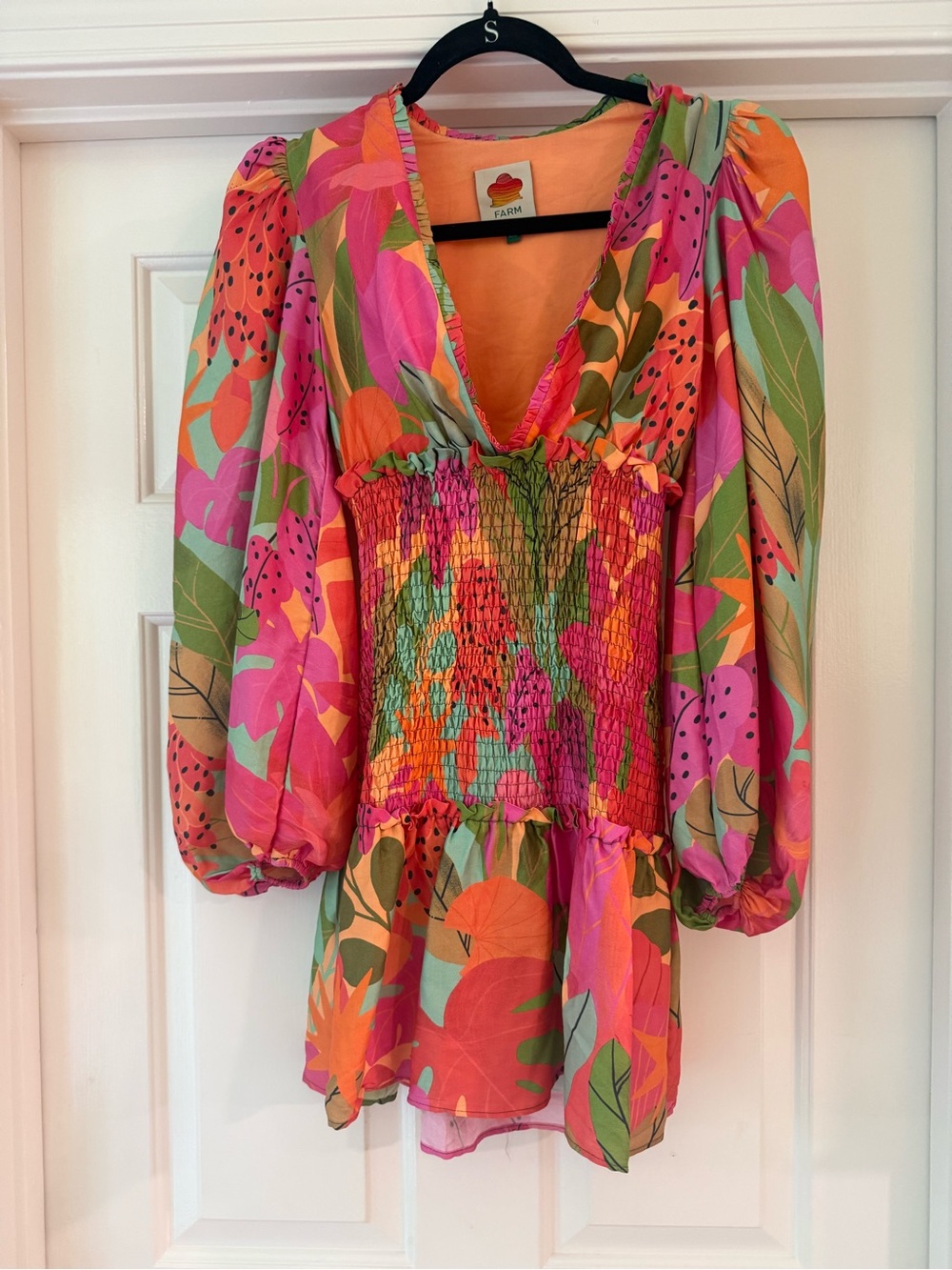 Farm Rio Sweet Forest Long Sleeve mini dress